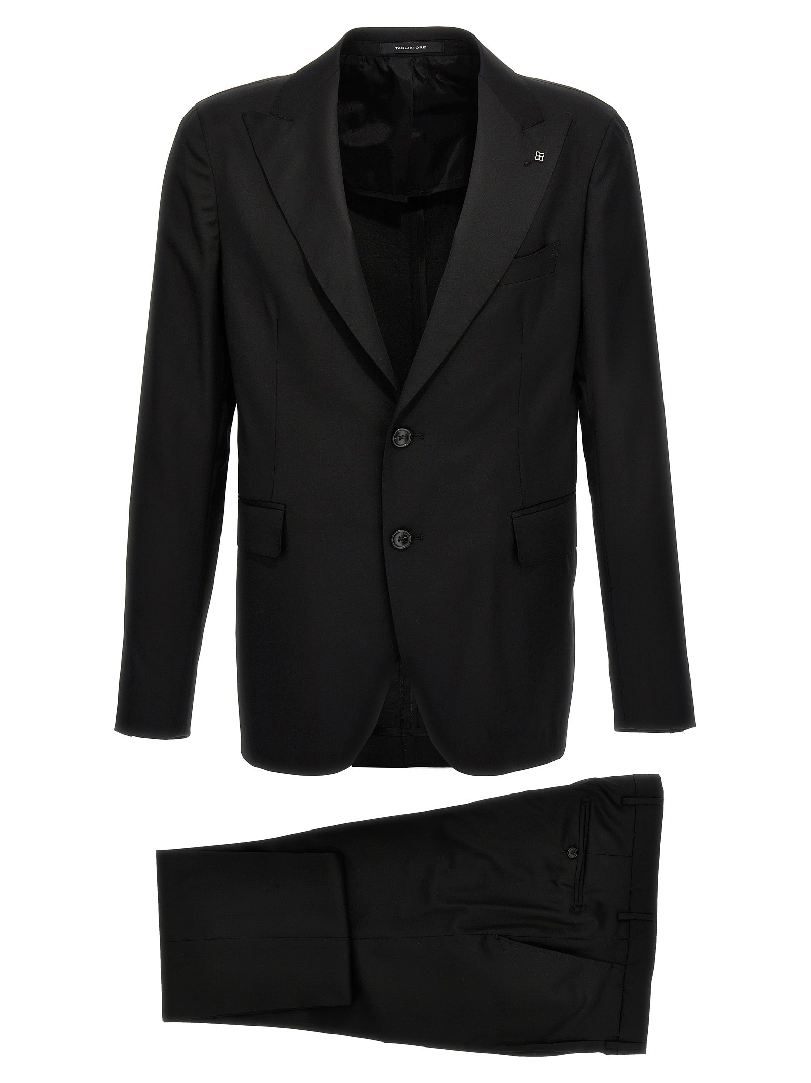 Black Virgin Wool Two-Piece Suit
