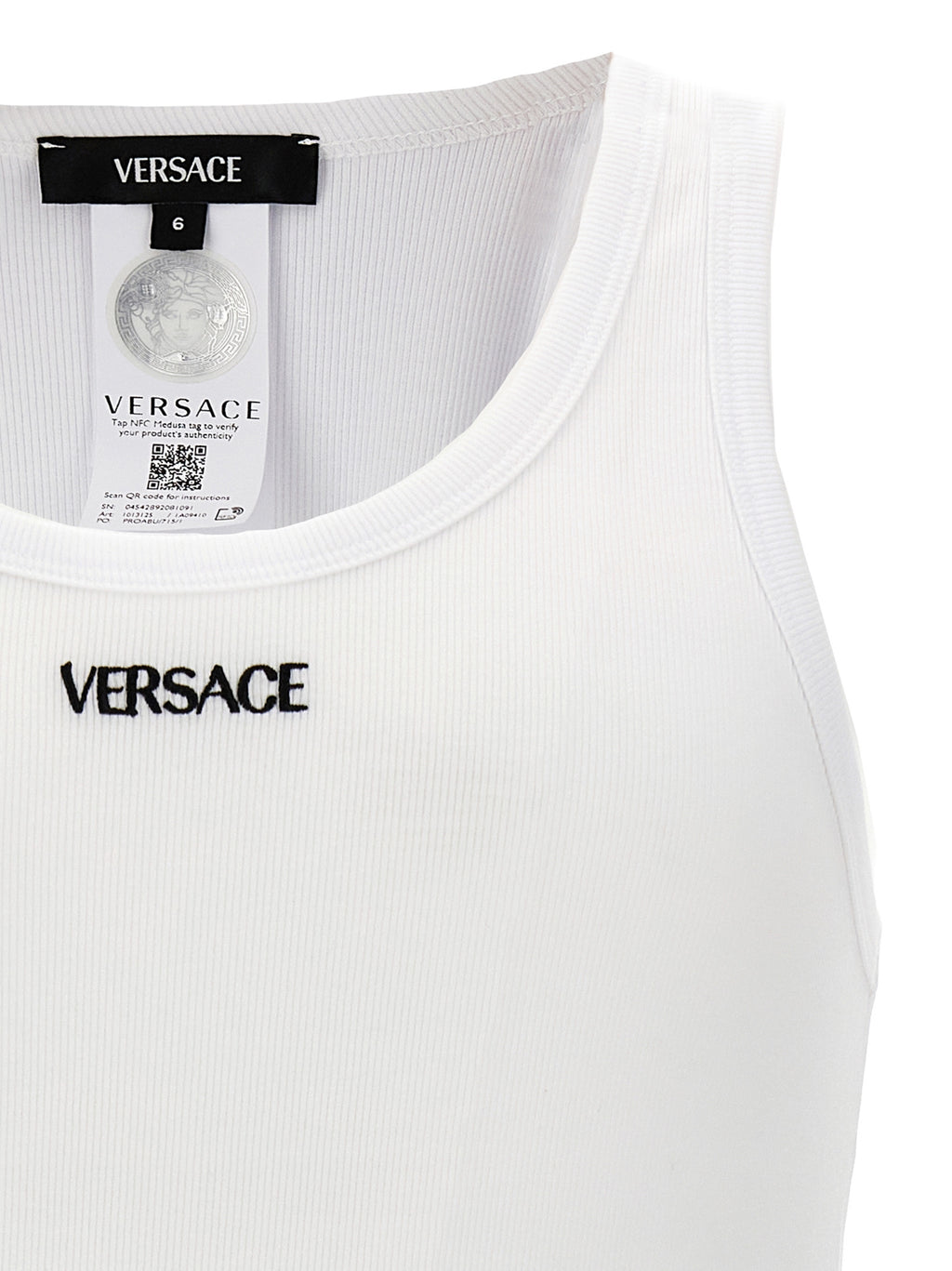 White Cotton Sleeveles T-Shirt