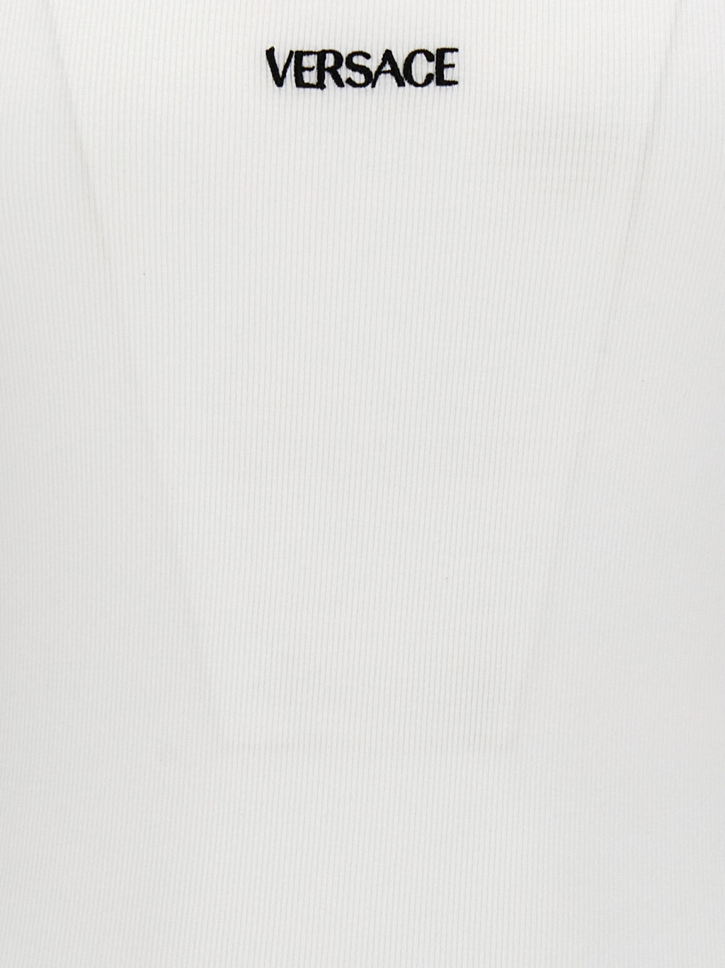 White Cotton Sleeveles T-Shirt