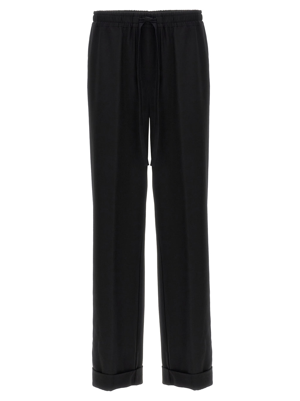 Black Virgin Wool Casual Pants