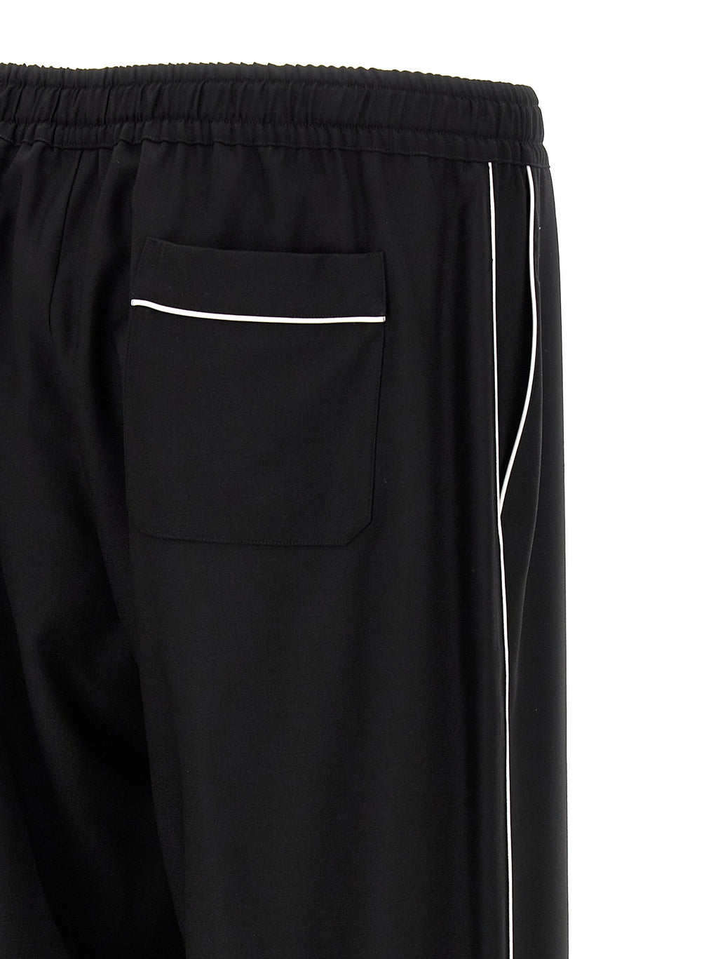 Black Virgin Wool Casual Pants