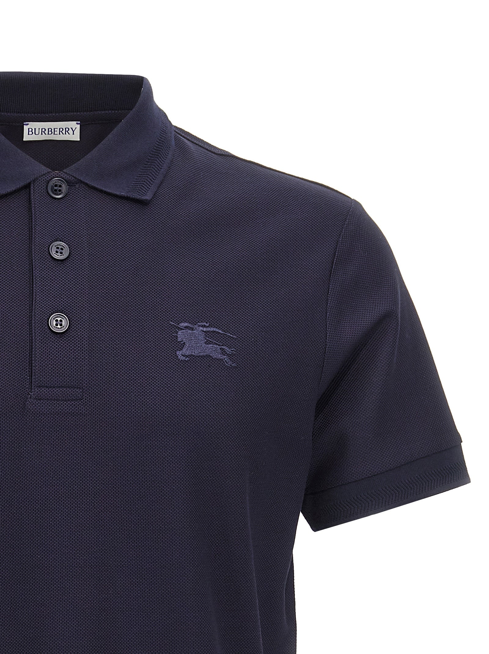 Blue Cotton Polo Shirt