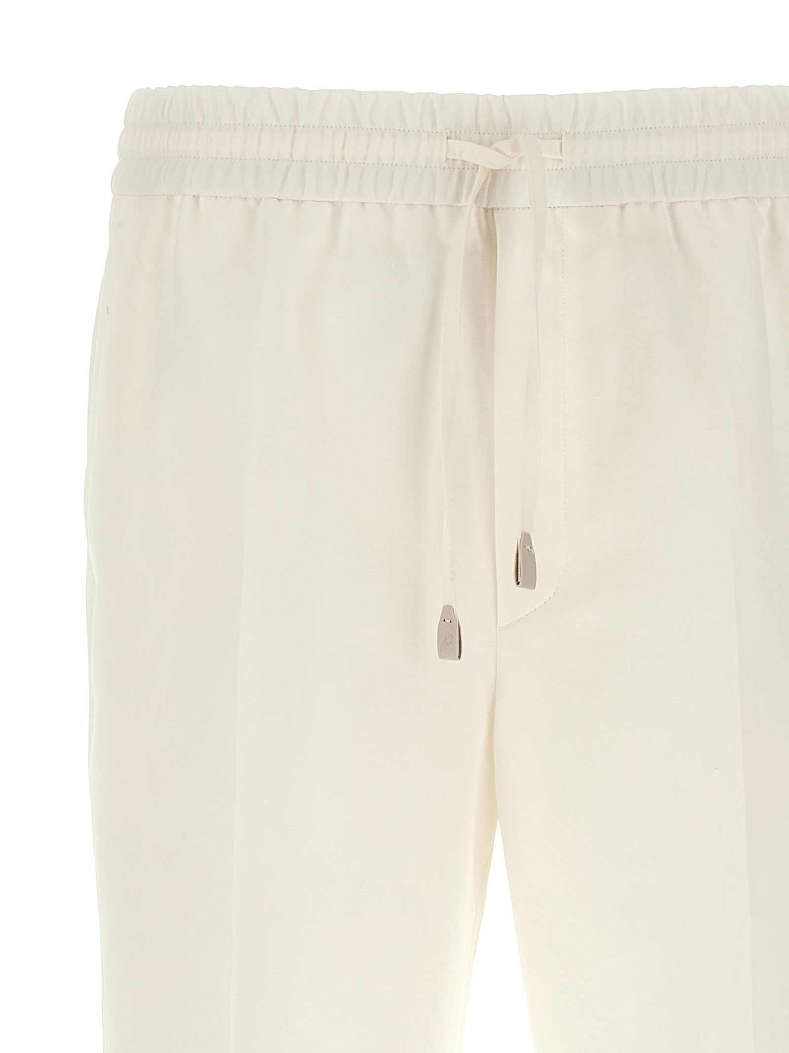White Linen Casual Pants