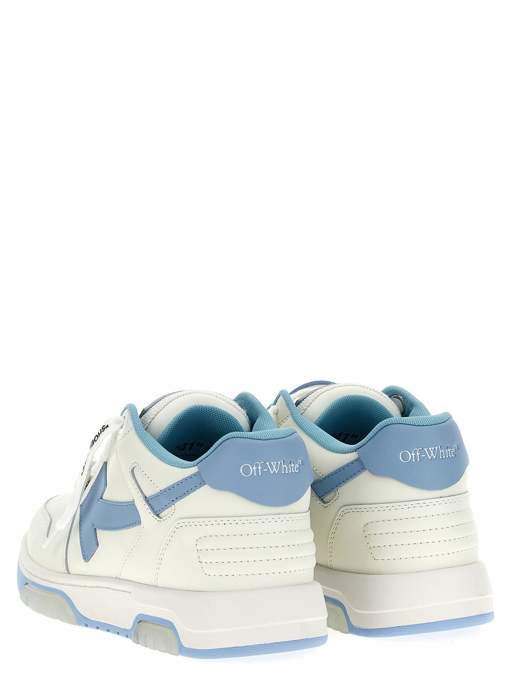 Blue Bovine Leather Low Top Sneakers