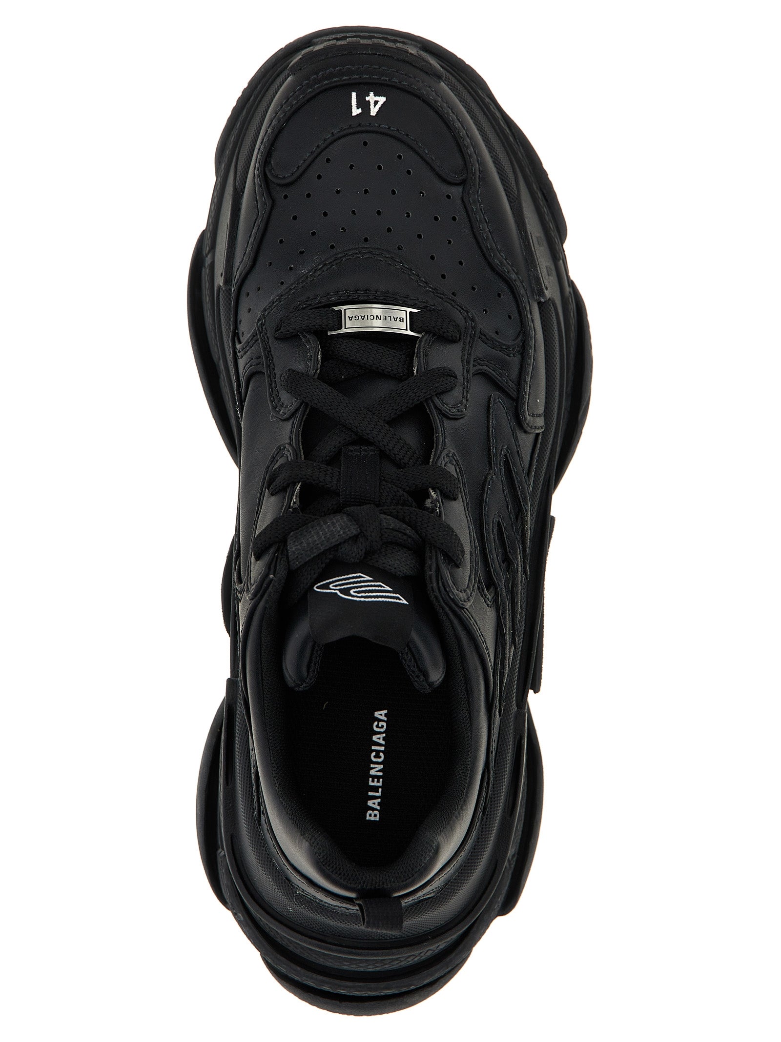 Black Polyethylene Athletic Sneakers