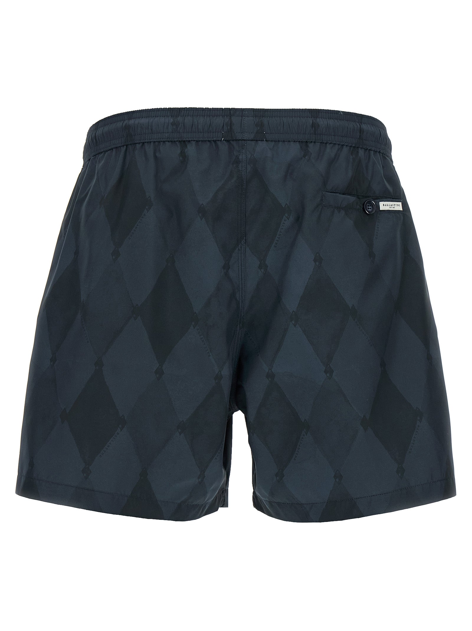Blue Polyester Swim Shorts