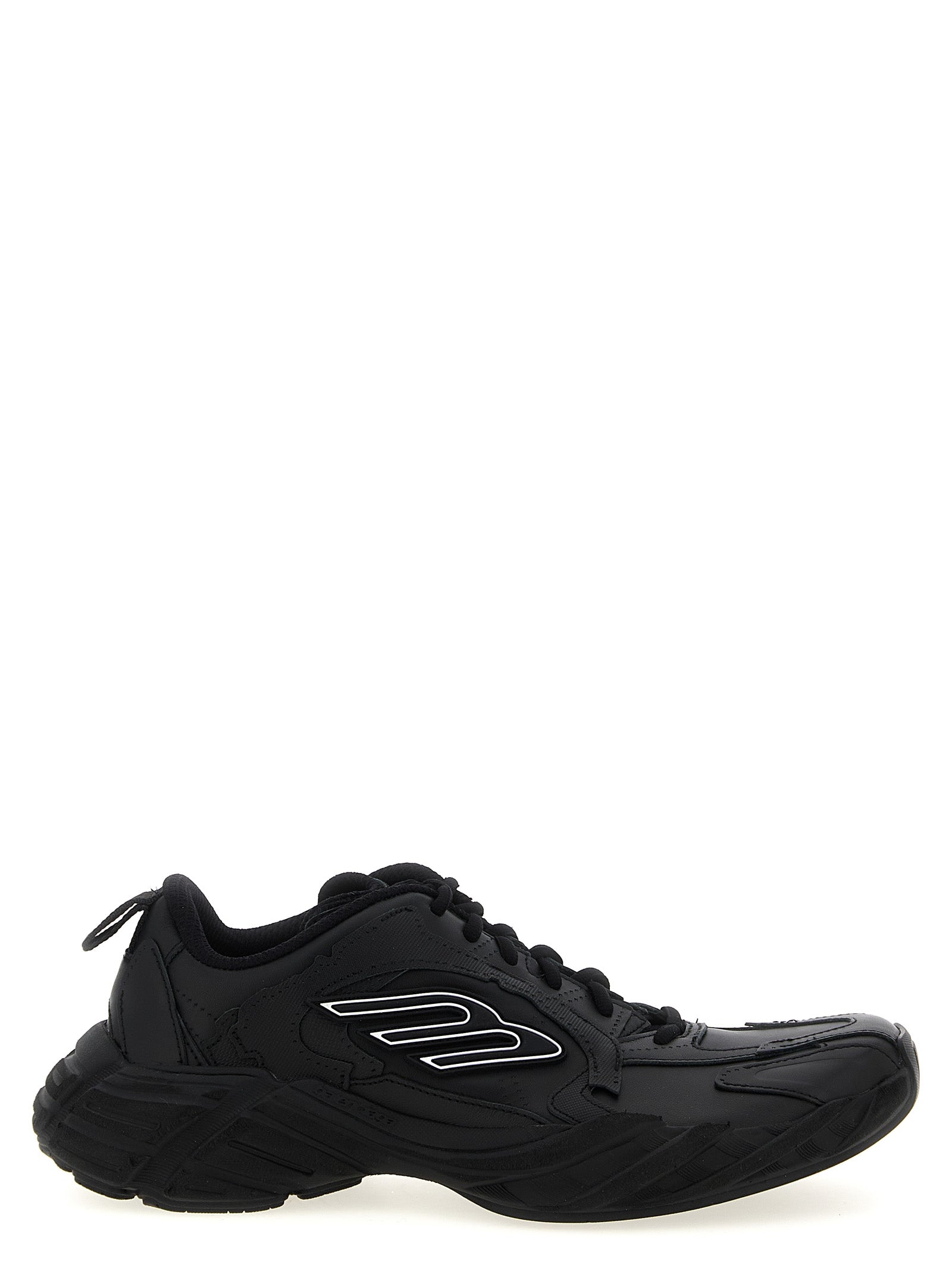 Black Calfskin Athletic Sneakers