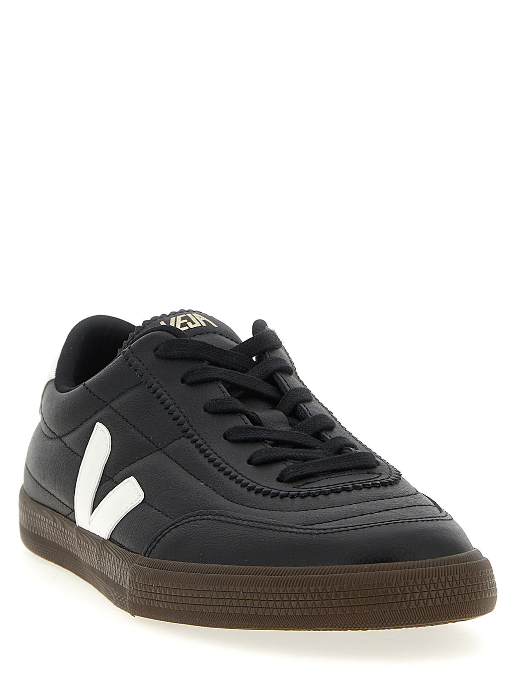Bicolor Genuine Leather Low Top Sneakers