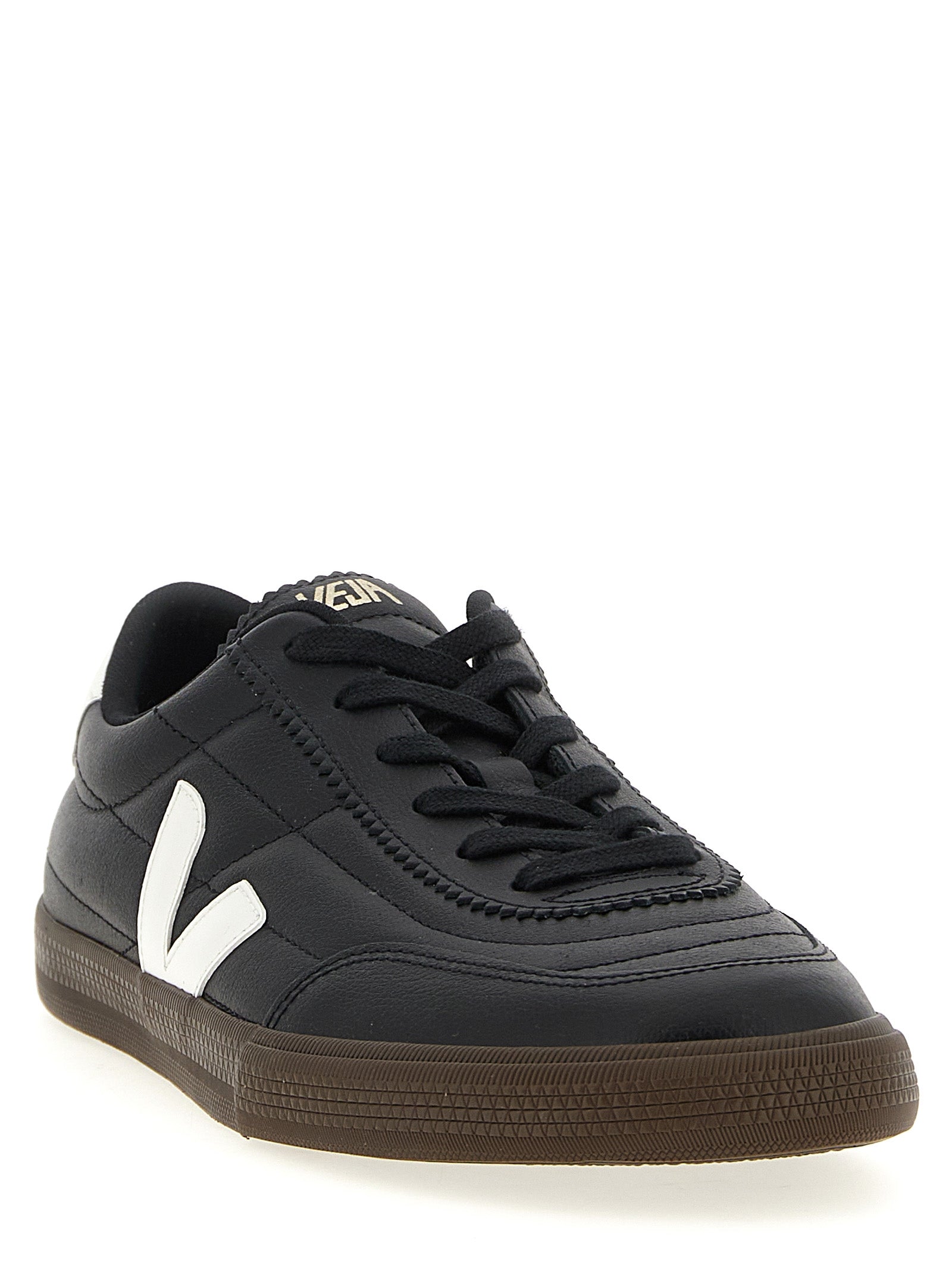 Bicolor Genuine Leather Low Top Sneakers