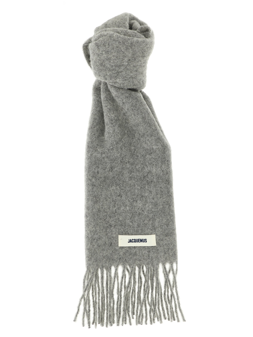 Gray Alpaca Leather Foulard