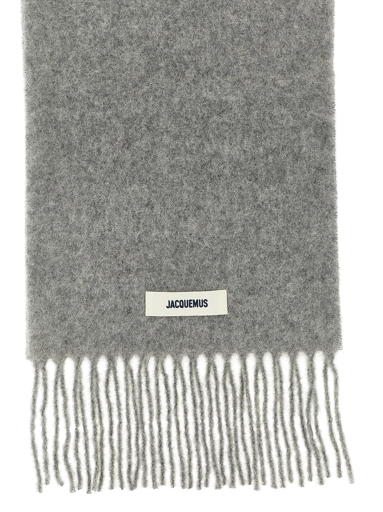 Gray Alpaca Leather Foulard