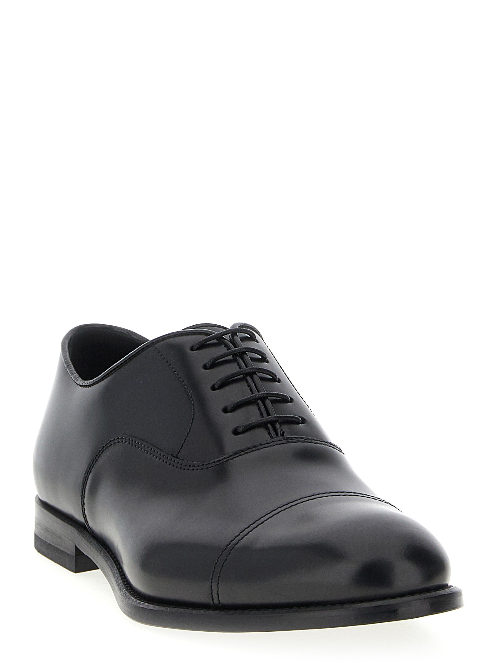 Black Calfskin Oxfords And Derbies