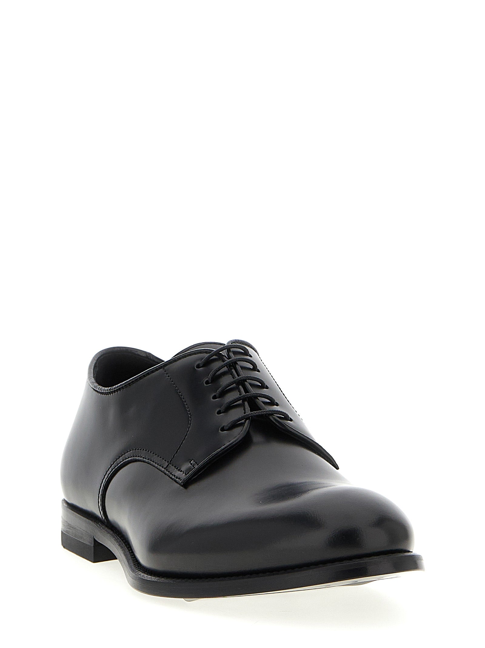 Black Calfskin Oxfords And Derbies