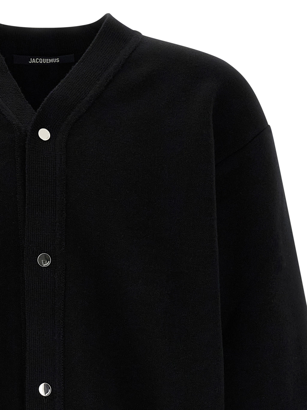 Black Merino Wool Cardigan