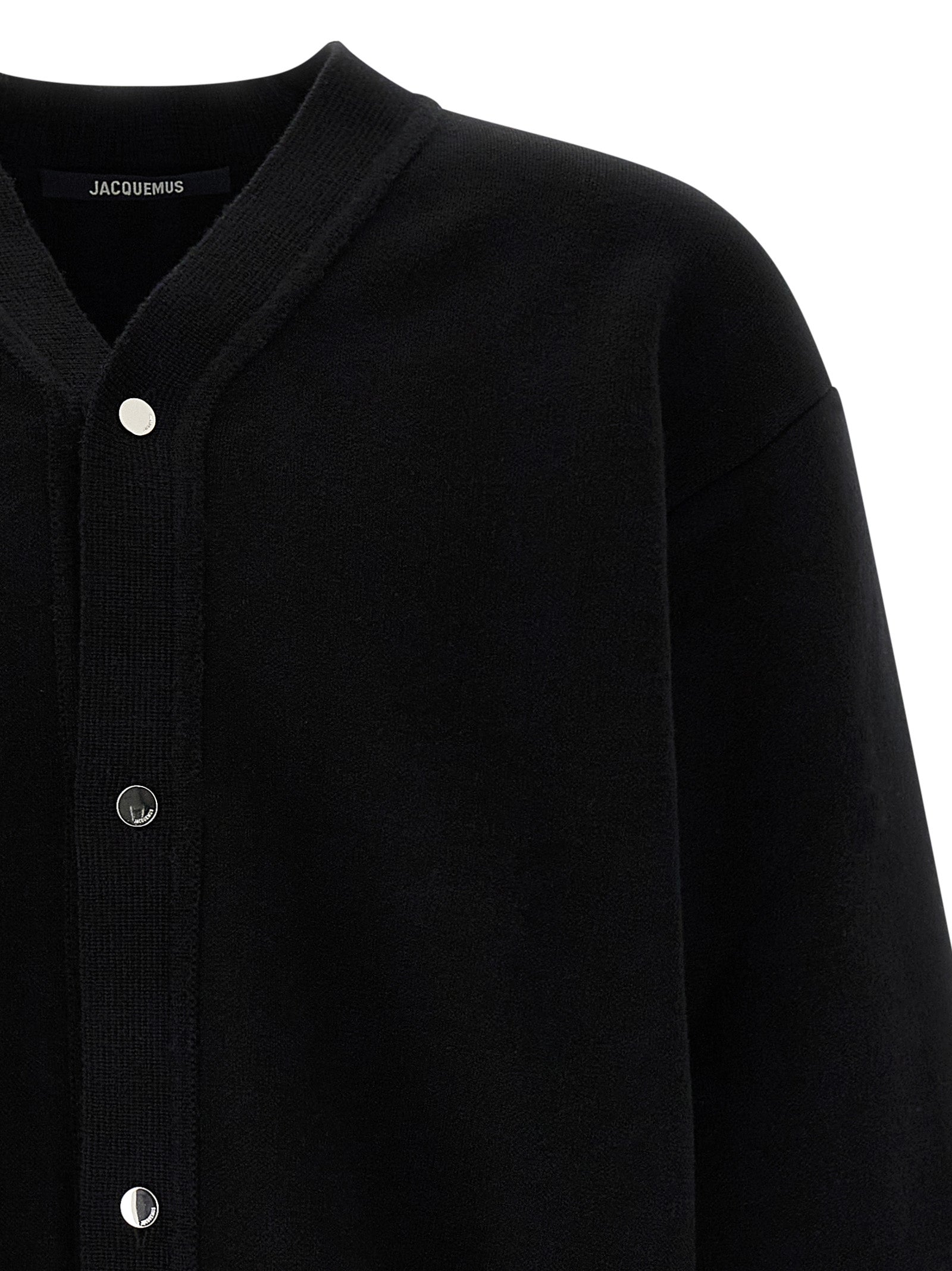 Black Merino Wool Cardigan
