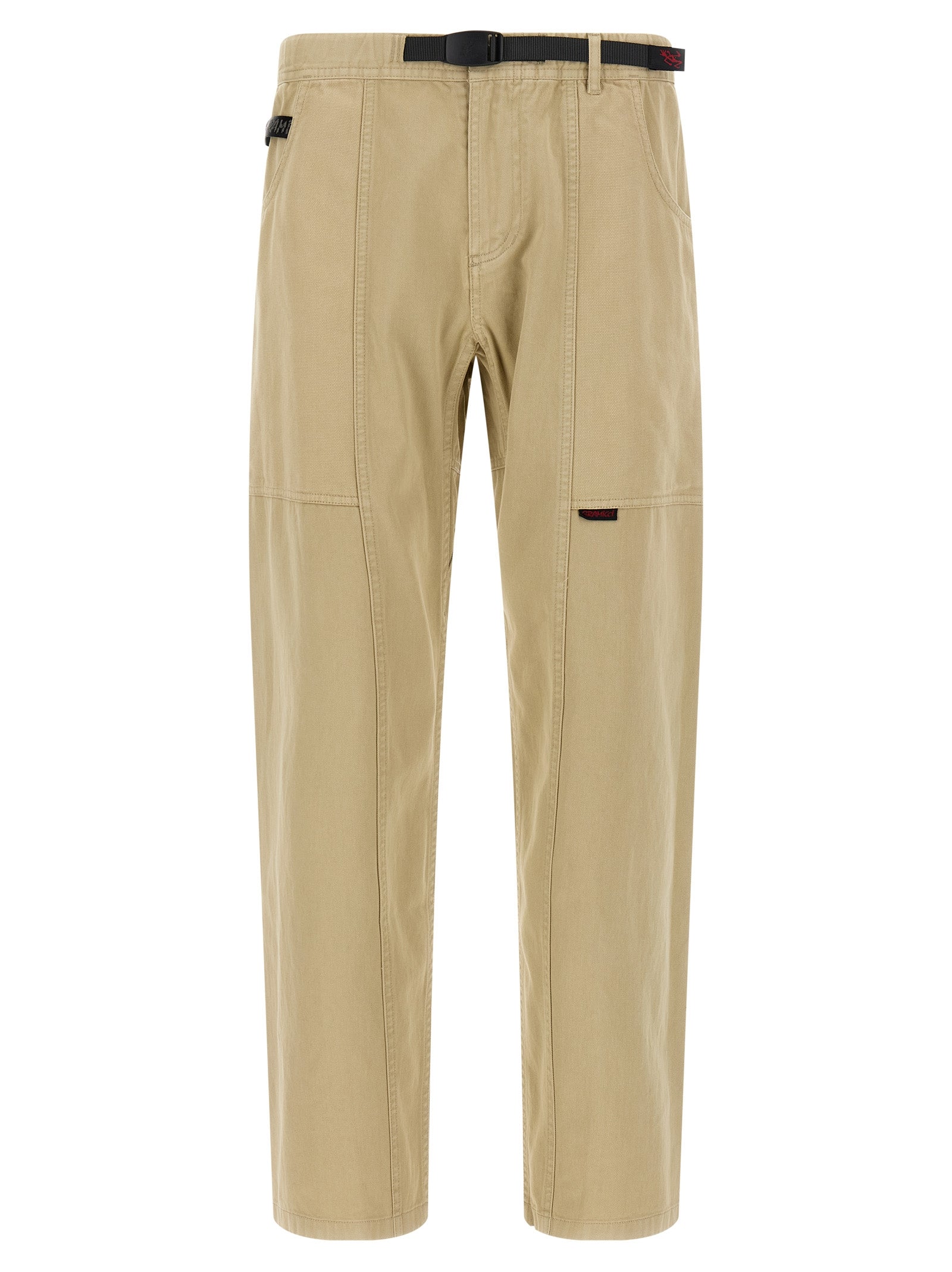Beige Cotton Casual Pants
