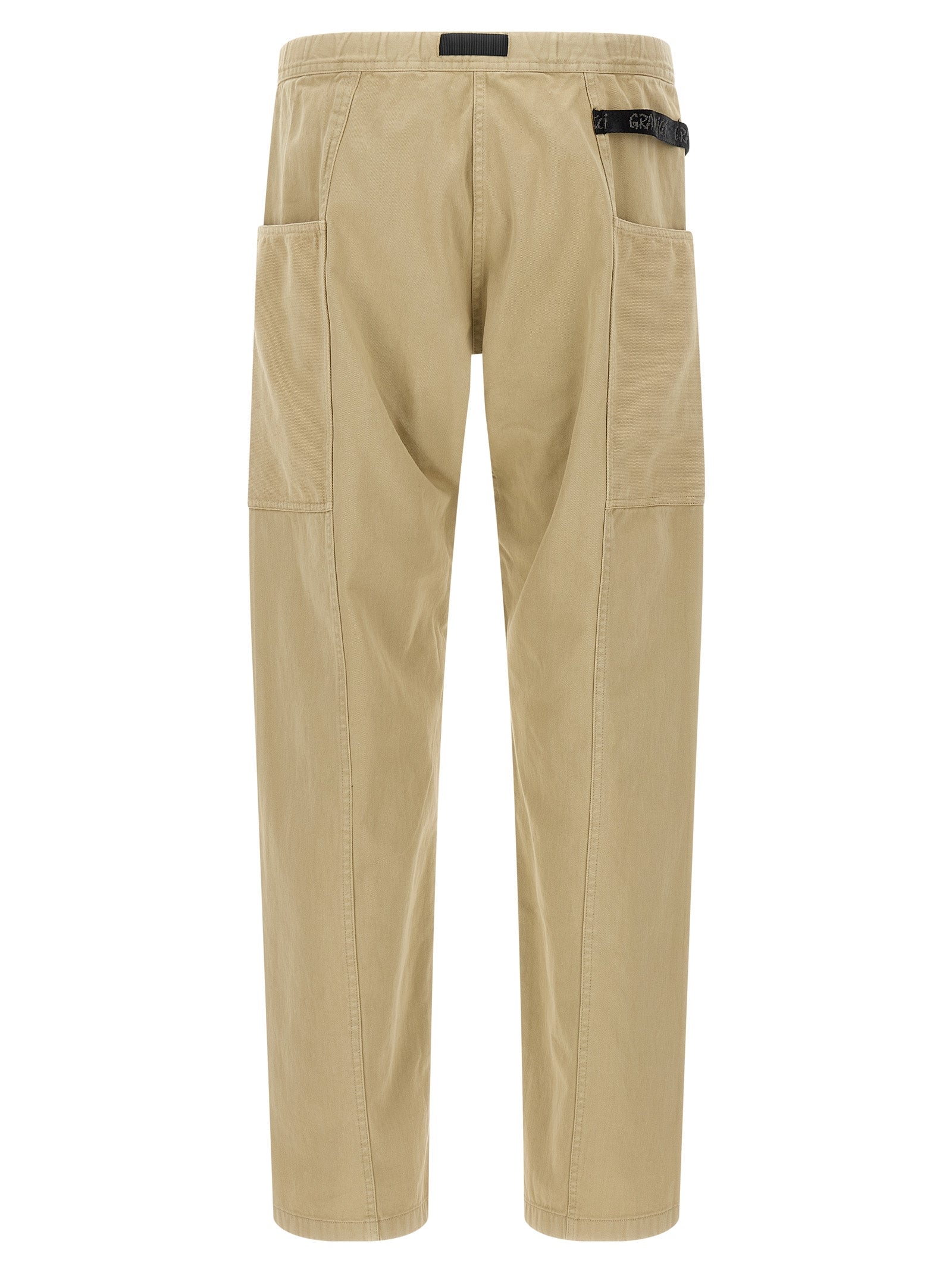 Beige Cotton Casual Pants