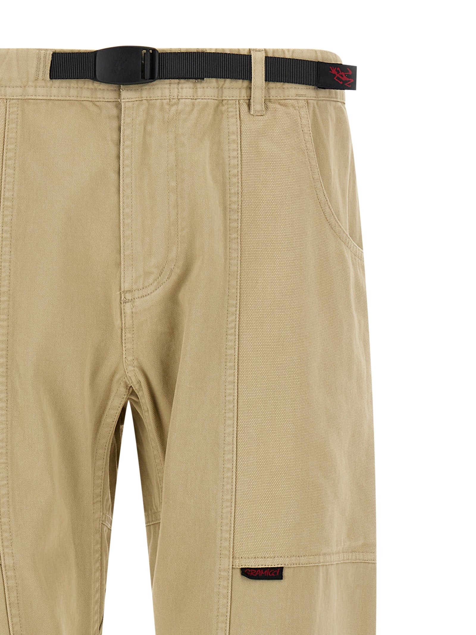 Beige Cotton Casual Pants