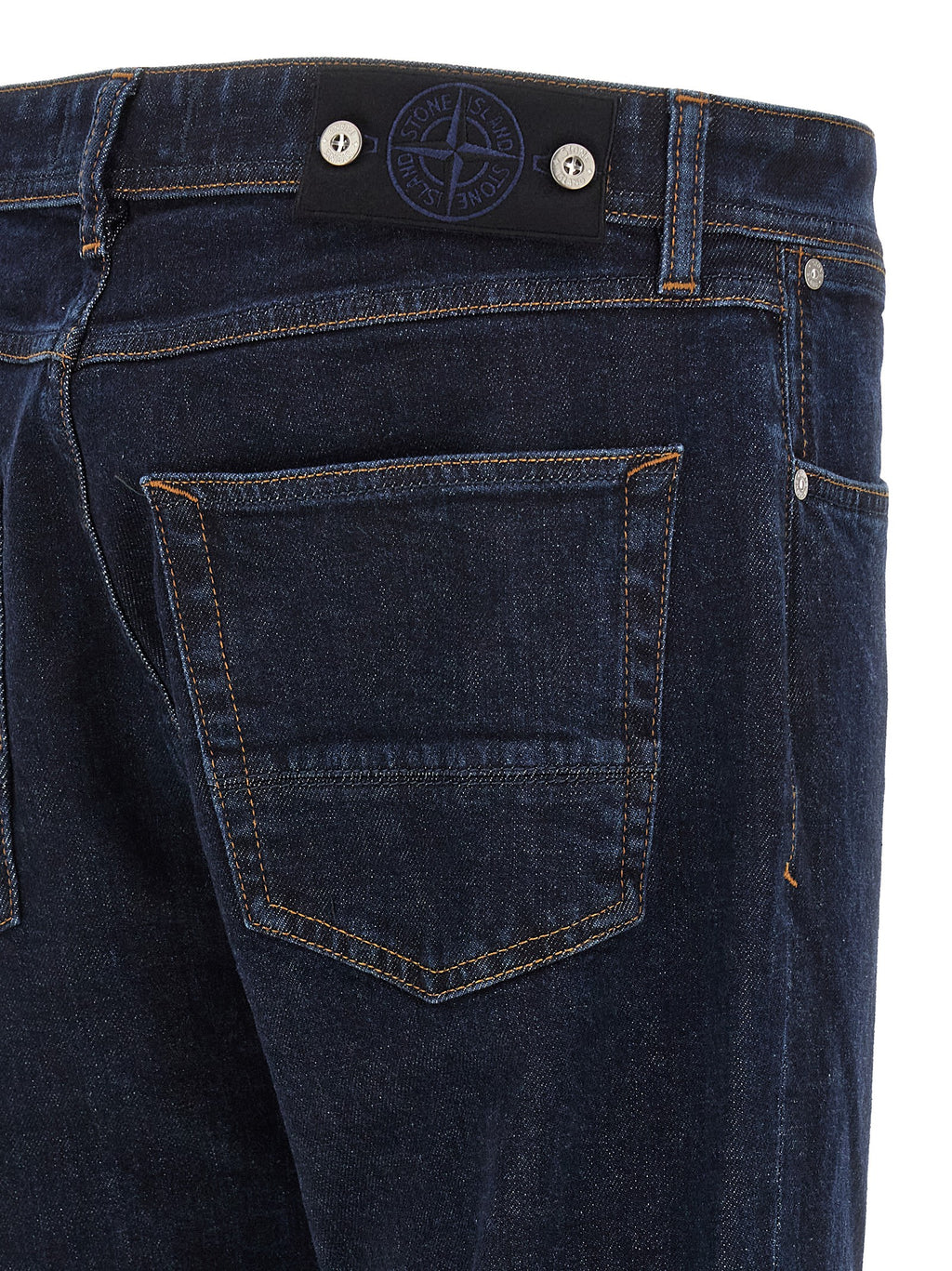 Blue Cotton Straight-Leg Jeans