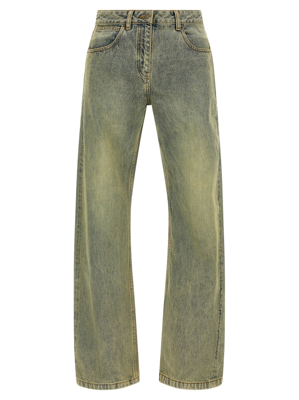 Bicolor Cotton Straight-Leg Jeans