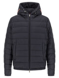 Blue Polyester Full-Length Jacket