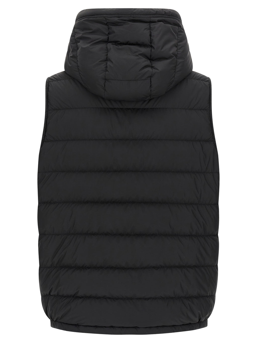 Black Polyester Sleeveless Jacket