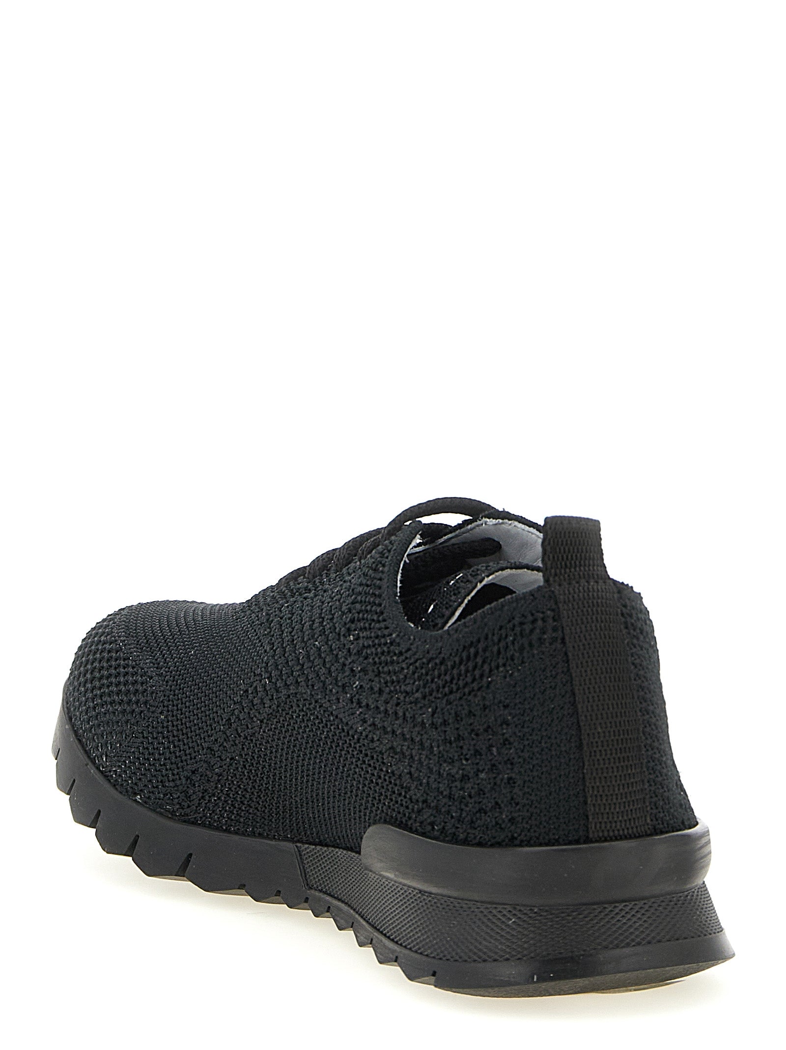 Black Cotton Athletic Sneakers