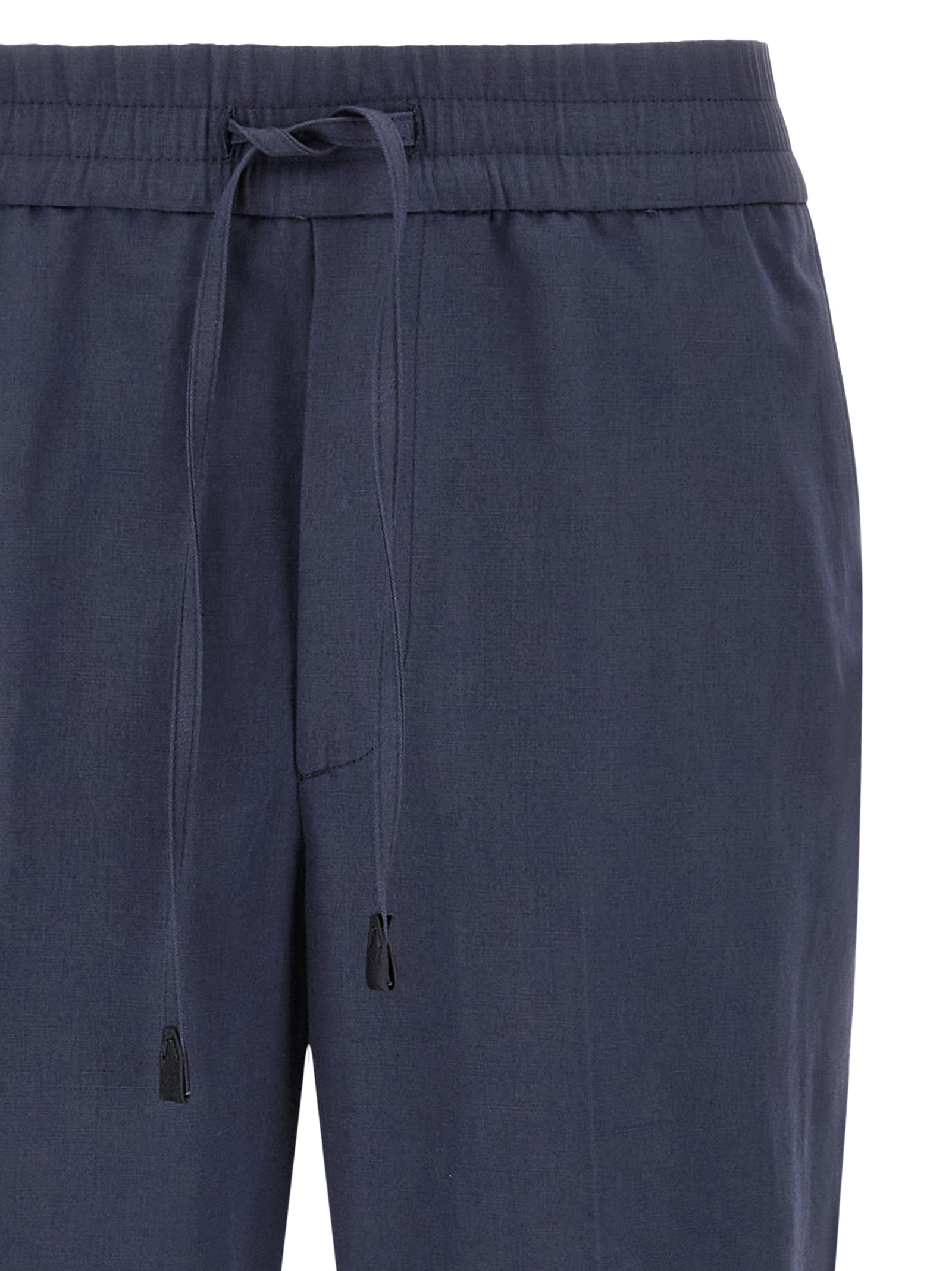 Blue Linen Casual Pants