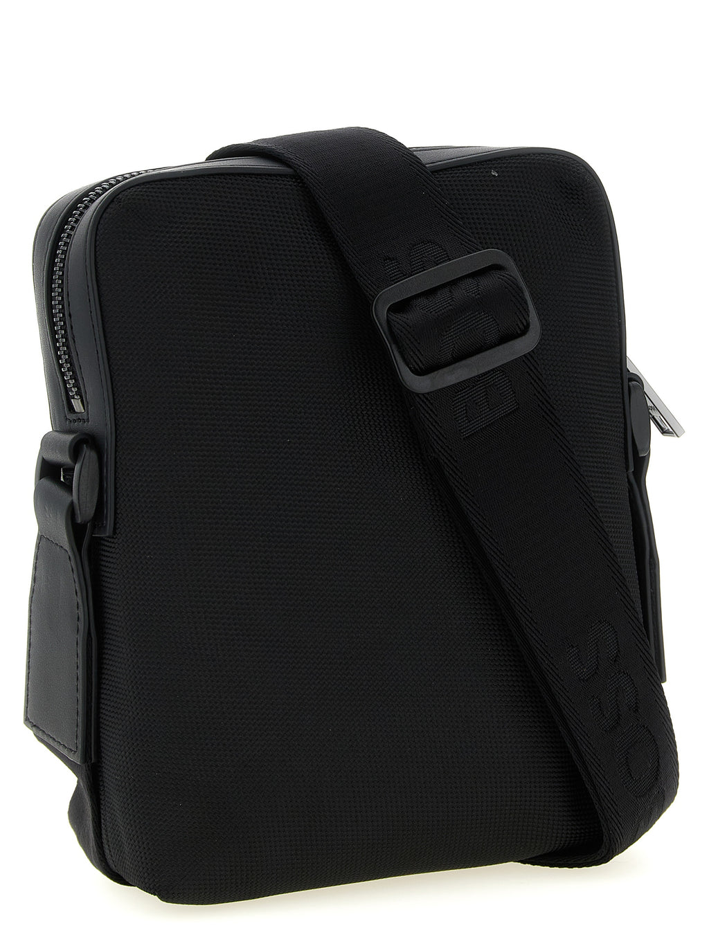 Black Polyester Crossbody Bag