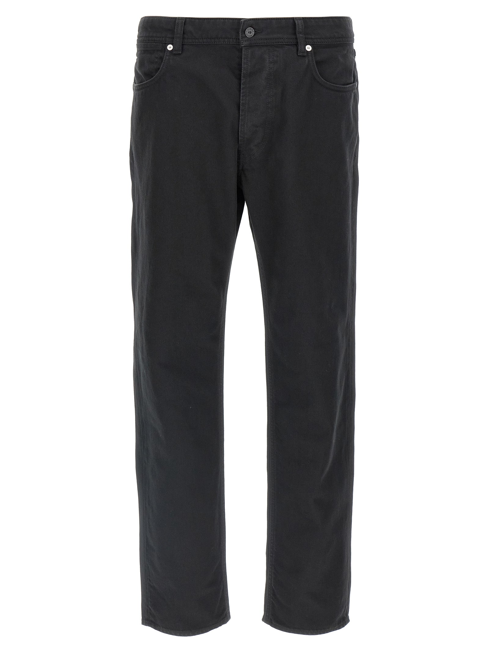 Black Cotton Straight-Leg Jeans