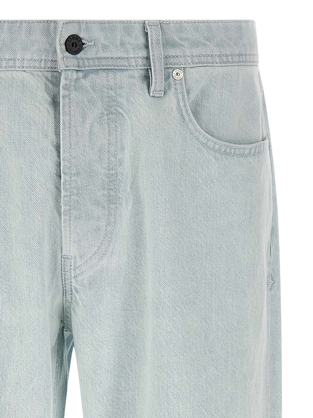 Blue Cotton Straight-Leg Jeans