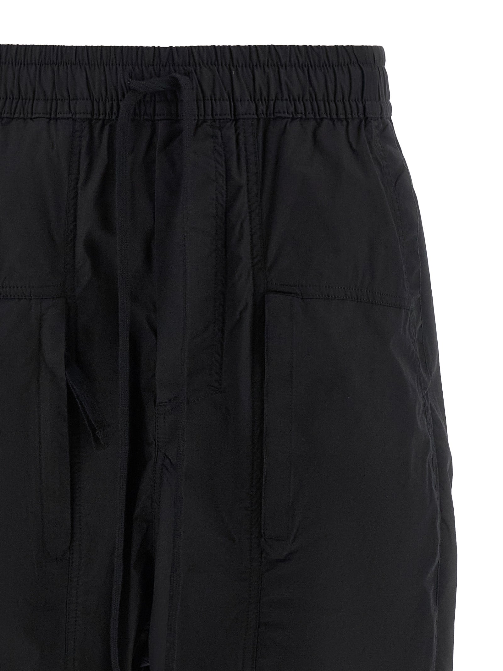 Black Cotton Casual Pants