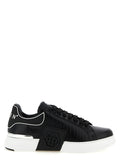Black Cowhide Low Top Sneakers