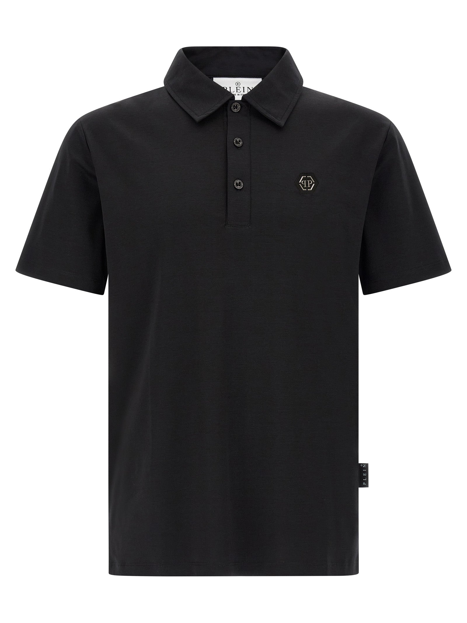 Black Cotton Polo Shirt
