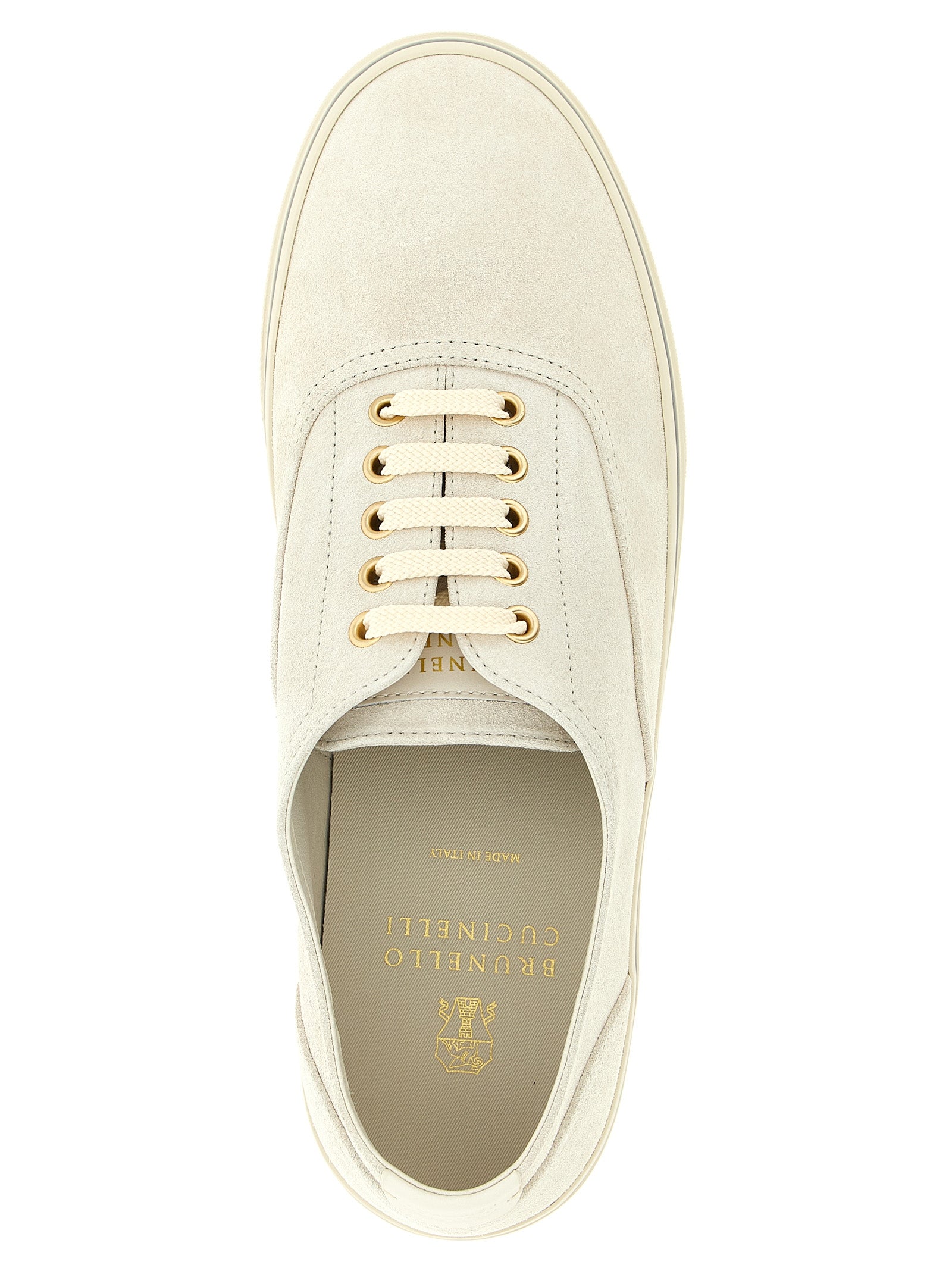 Beige Calfskin Low Top Sneakers