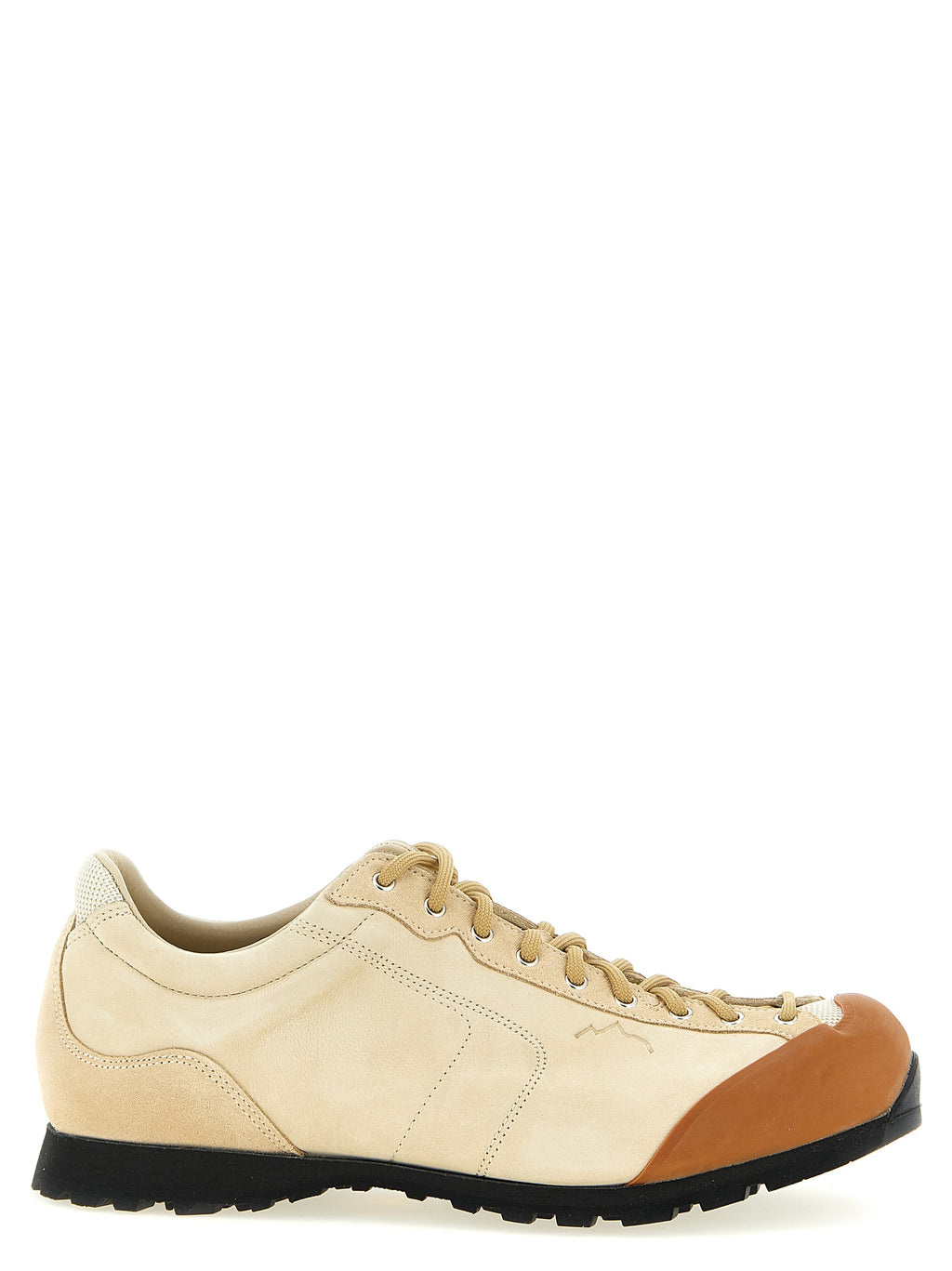 Beige Leather Athletic Sneakers