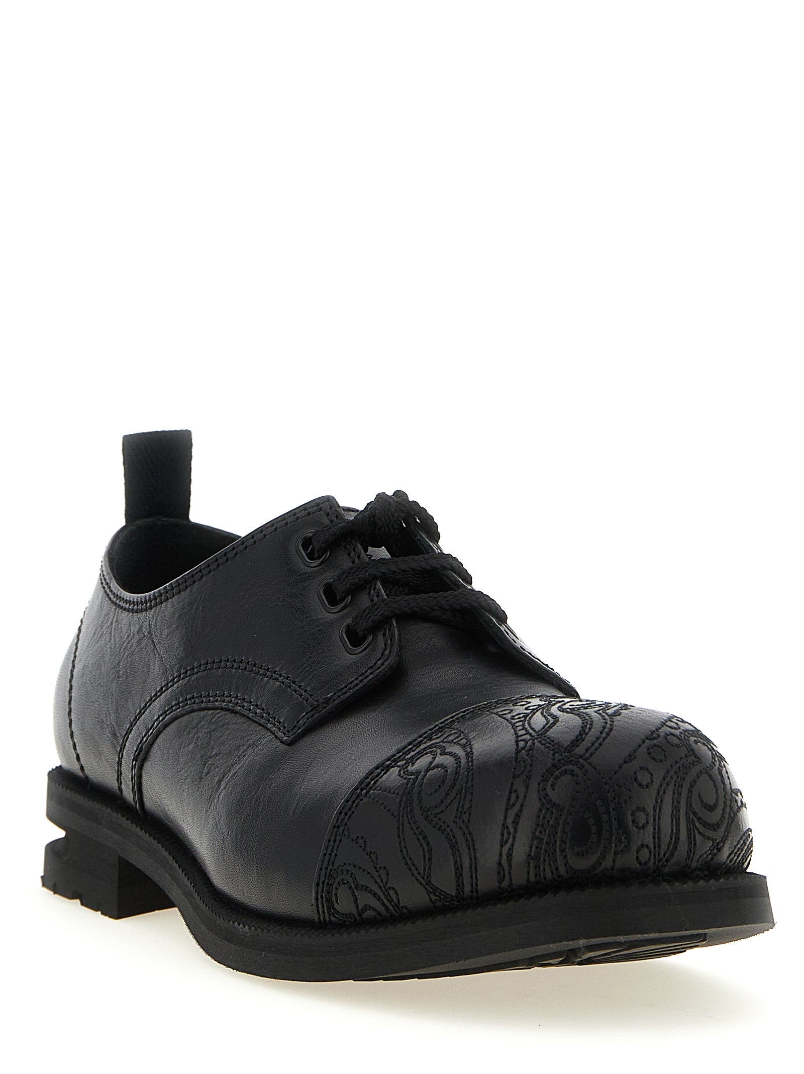 Black Calfskin Oxfords And Derbies