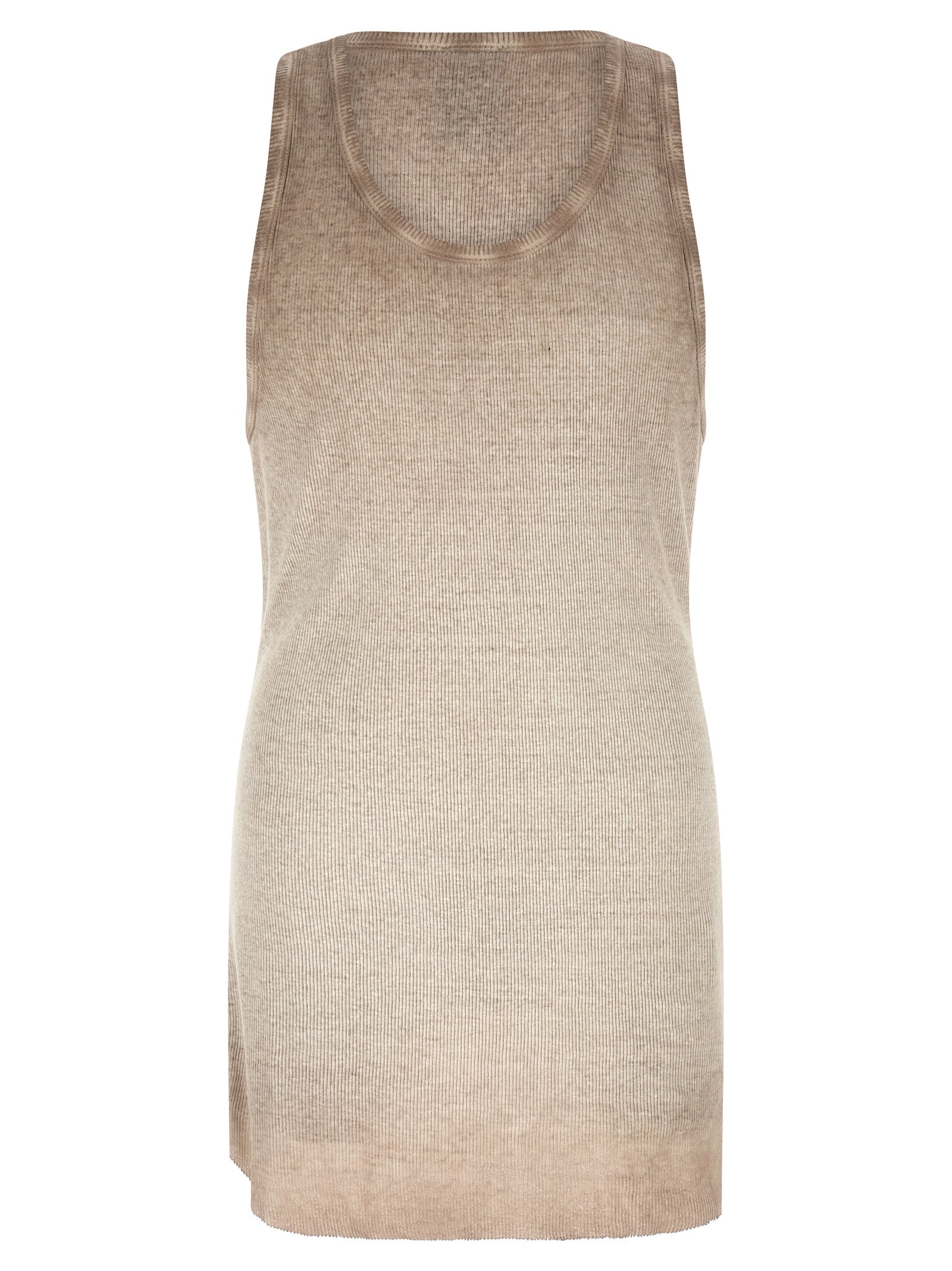 Gray Cotton Sleeveles T-Shirt