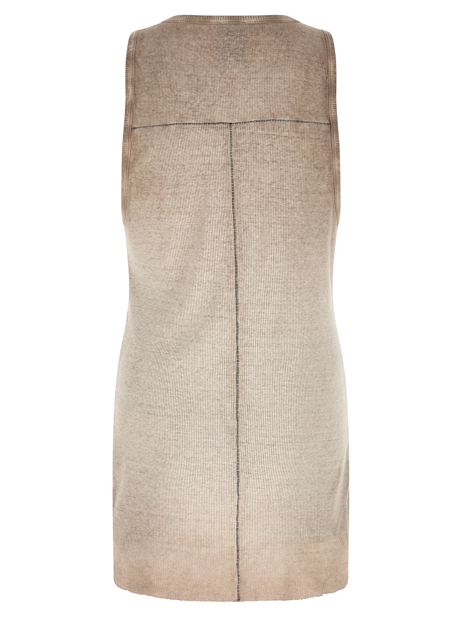 Gray Cotton Sleeveles T-Shirt