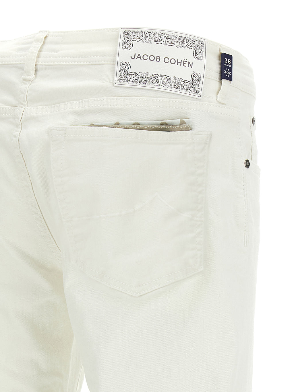 White Cotton Straight-Leg Jeans
