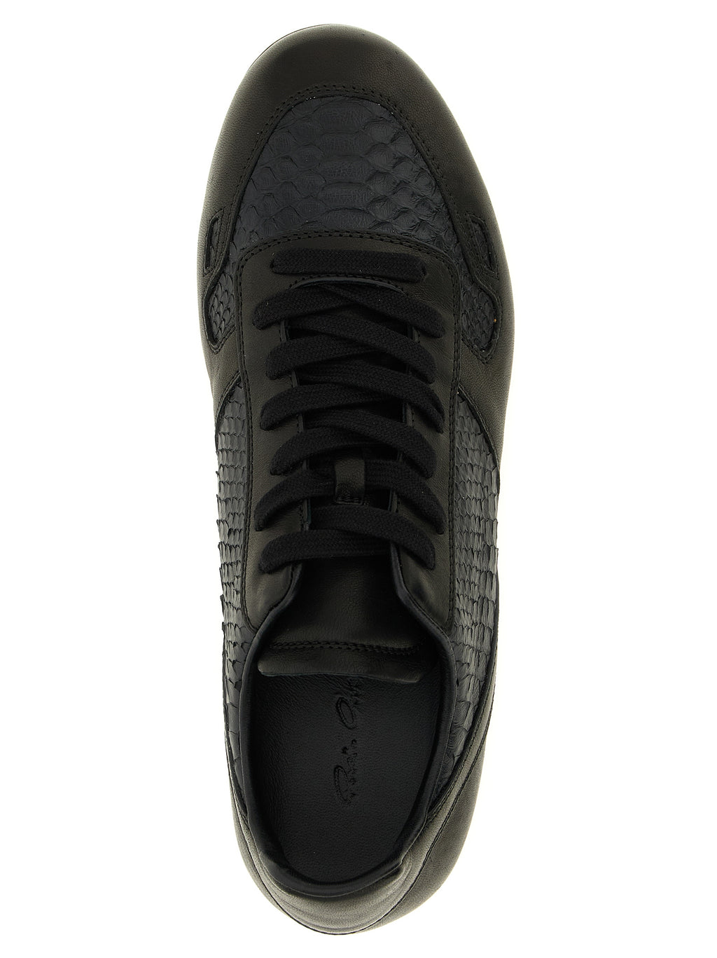 Black Lamb Leather Low Top Sneakers