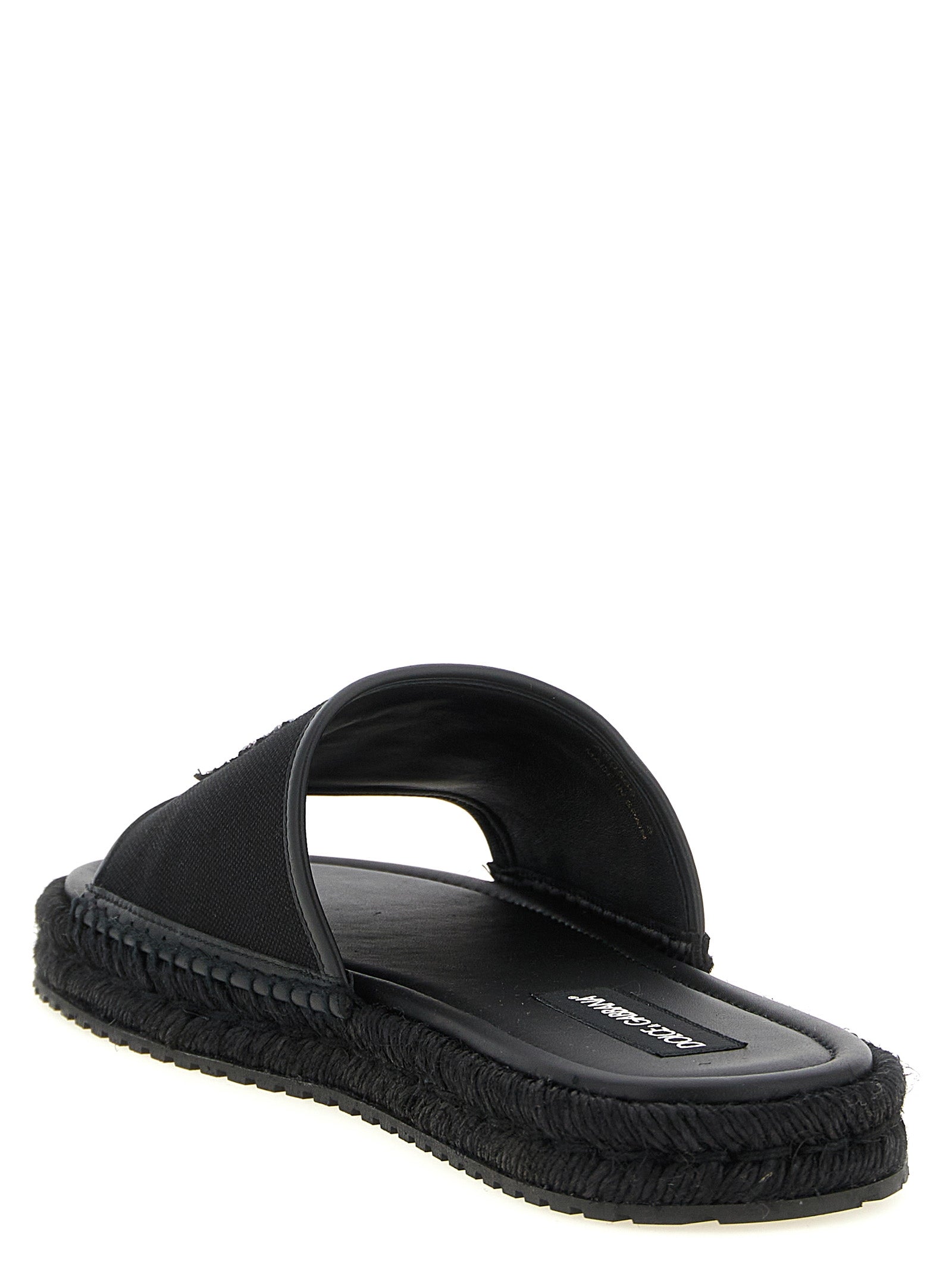 Black Cotton Slides