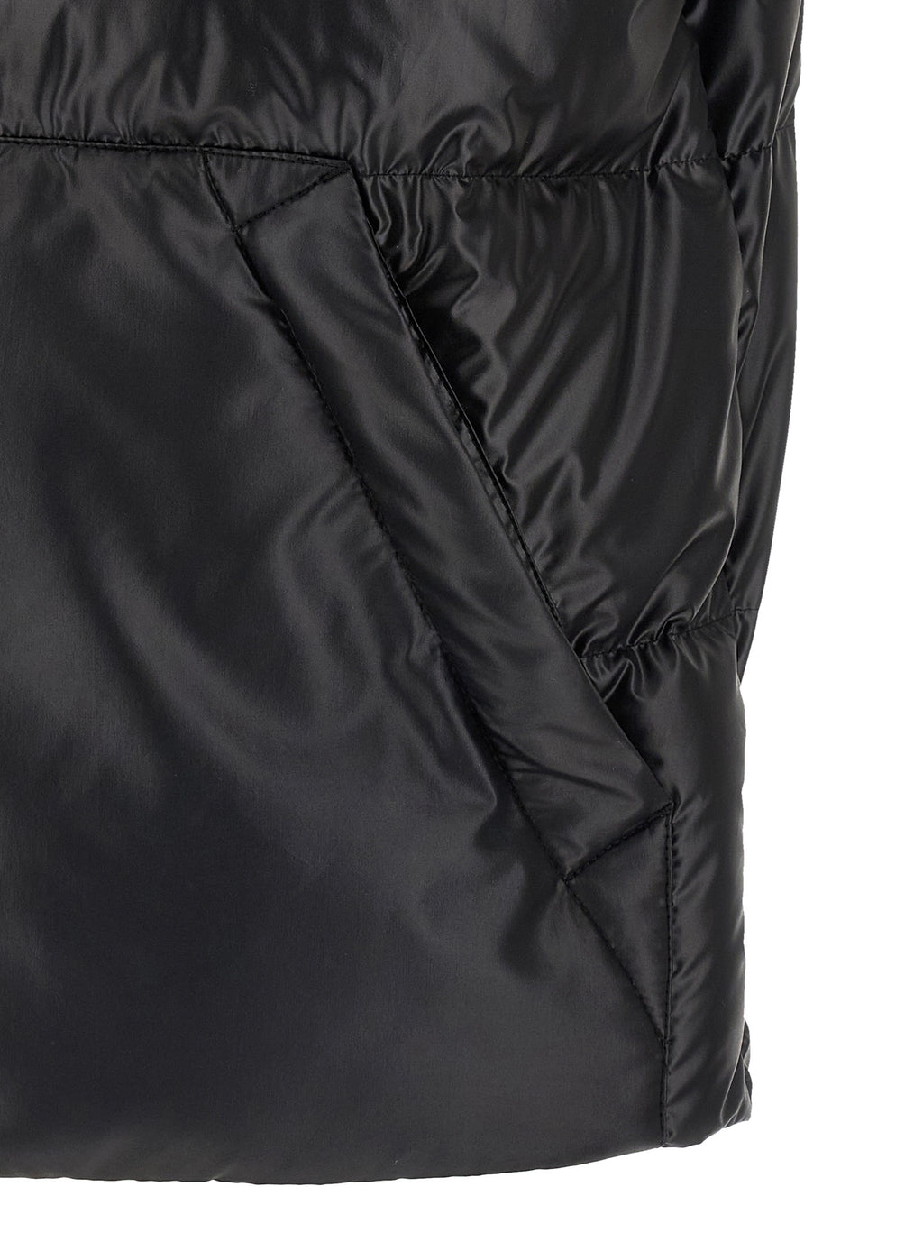 Black Polyester Sleeveless Jacket