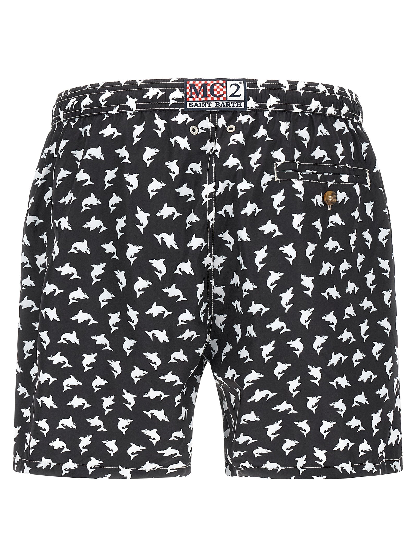 Bicolor Polyester Swim Shorts