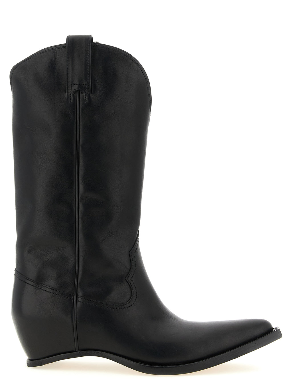 Black Bovine Leather Over The Knee