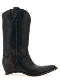 Black Bovine Leather Over The Knee