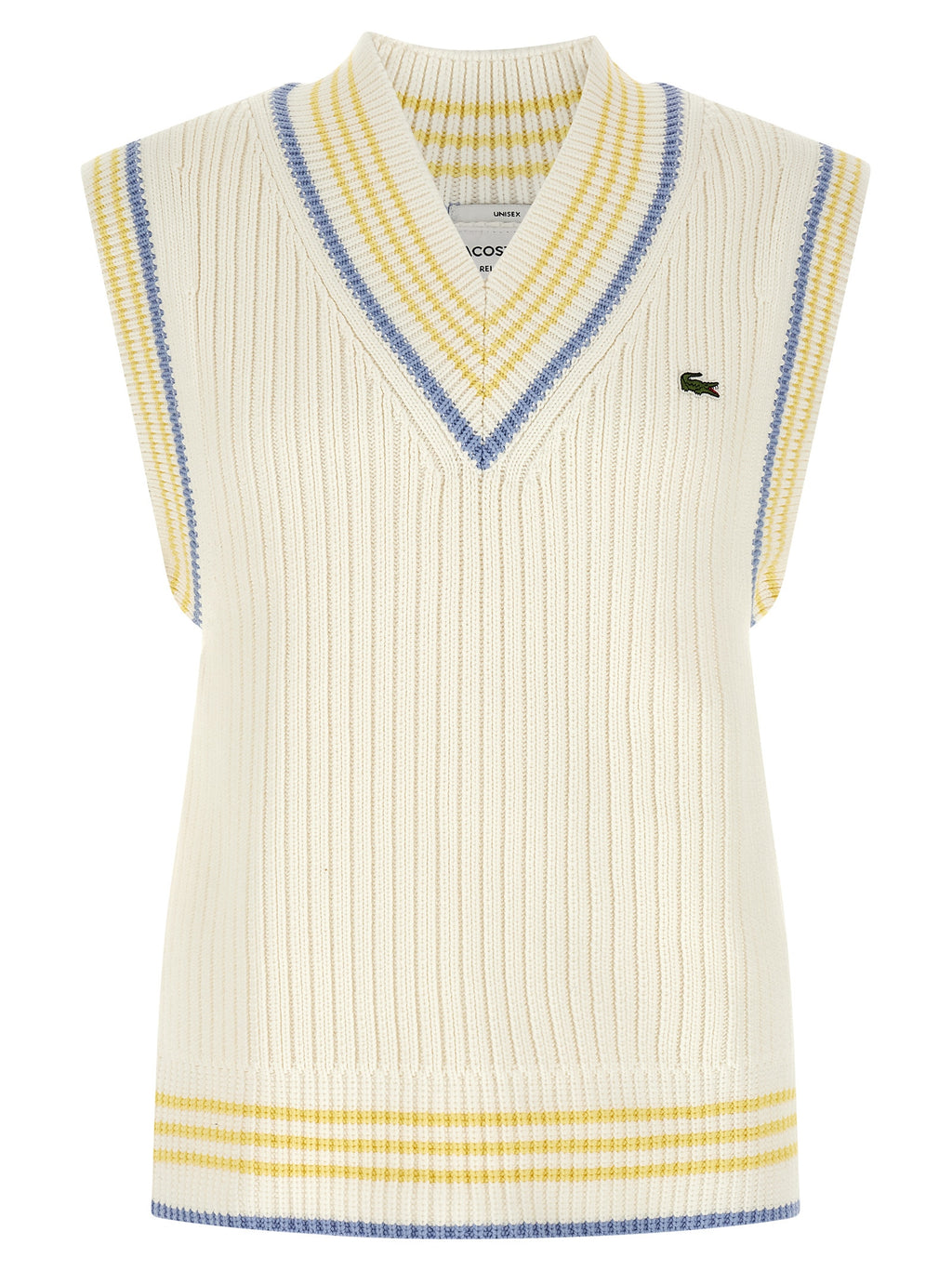 White Cotton Sleeveles Sweater