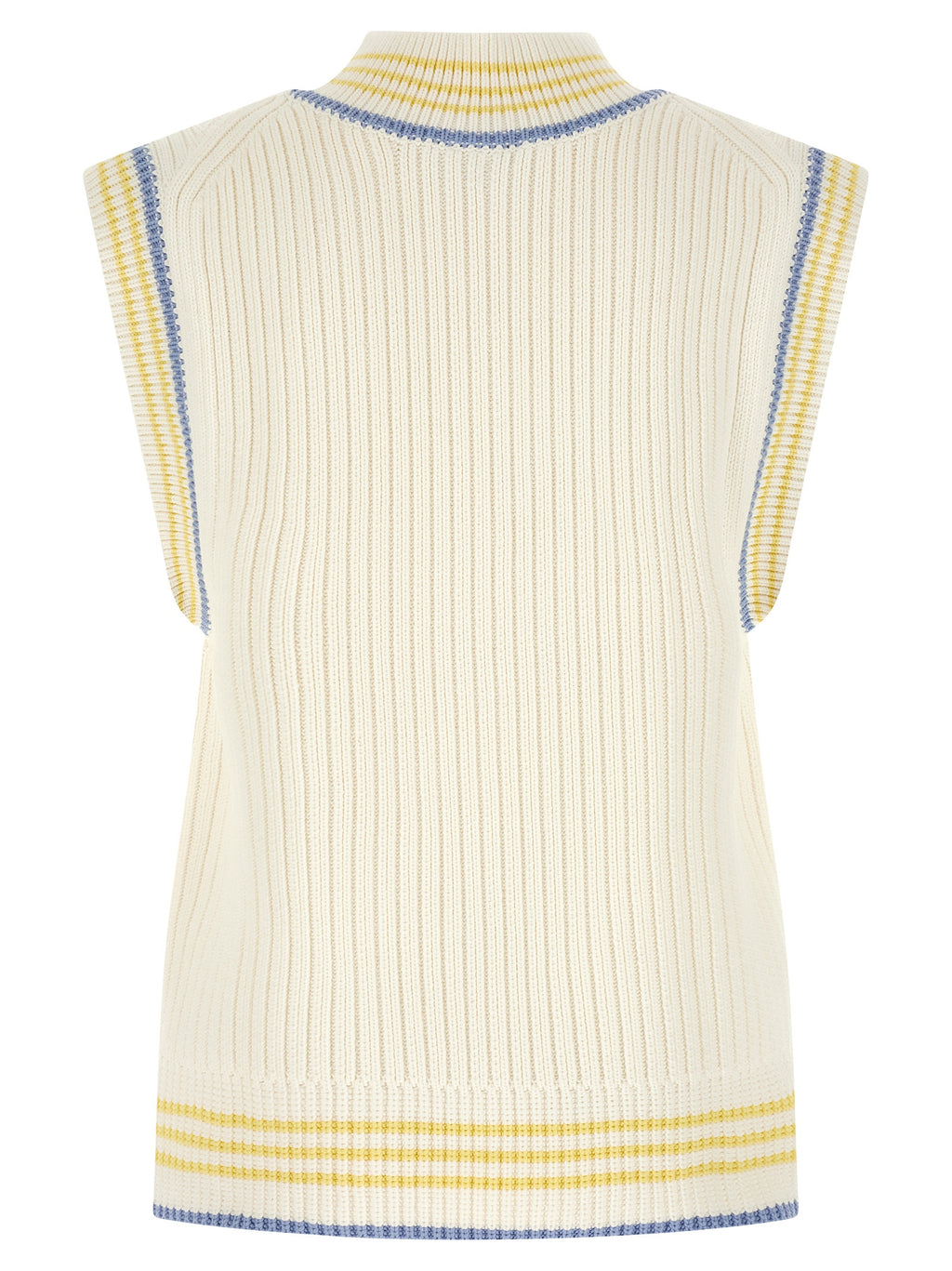 White Cotton Sleeveles Sweater