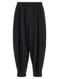 Black Polyester Casual Pants