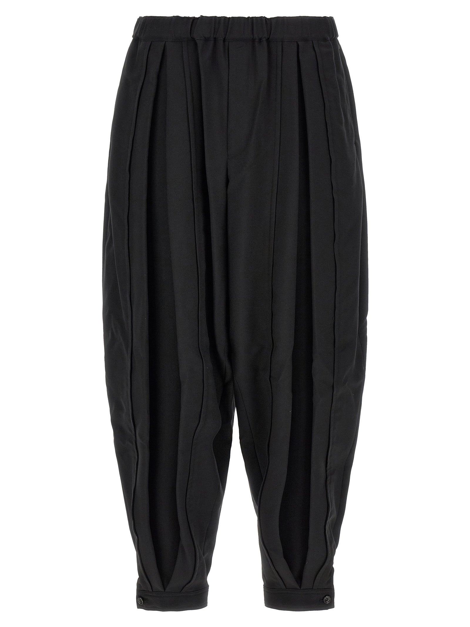 Black Polyester Casual Pants